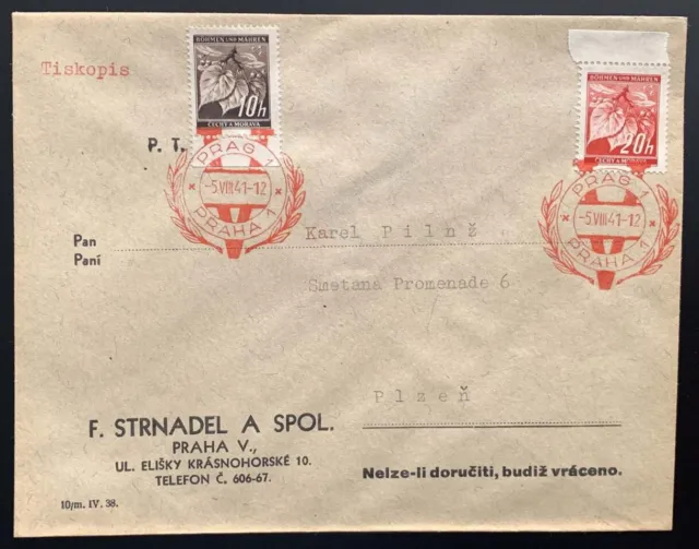 Böhmen und Mähren Brief mit V-Siegesstempel PRAG 5.8.41 #128449