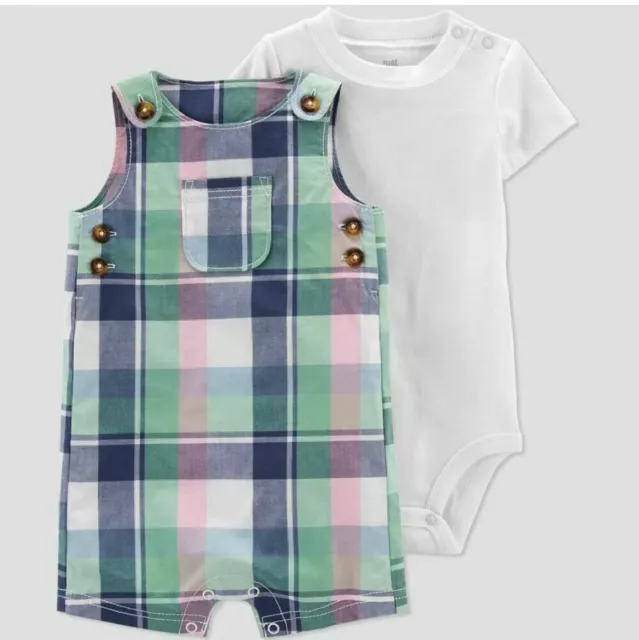 Carter's Just One You Baby Boy Romper & Bodysuit Spring Pastel Plaid Easter