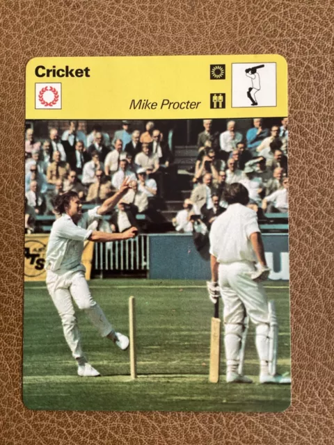 Cricket Mike Procter - Rencontre Sportscaster Card - 1977 Italy