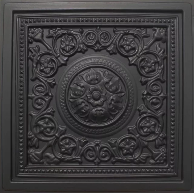 Washable PVC Ceiling Tiles 2' x 2' Lay-in Tile Mold Free, Majesty Black