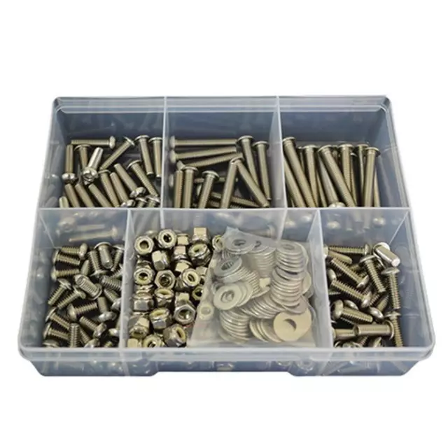 G304 Stainless 1/4" UNC Button Socket Screw Assortment Kit Nut Washer BSW #92