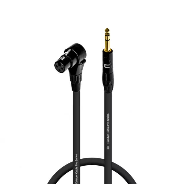 Right Angle 3-Pin XLR Female to 1/4" TRS Male Balanced Cable Custom Length Color