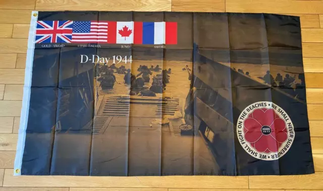 D Day Gedenkflagge UK USA KANADA FRANKREICH