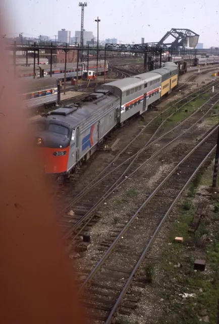 AMTRAK Railroad Train Yards Highliner CHICAGO IL Locomotive 1975 Photo Slide 1