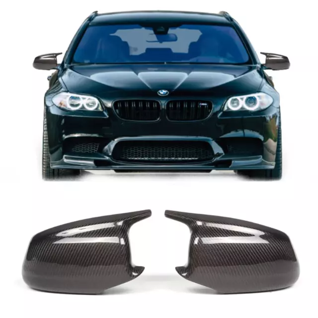 Coques de rétroviseur vrai Carbone look M Performance pour BMW F10 F11 Phase 1