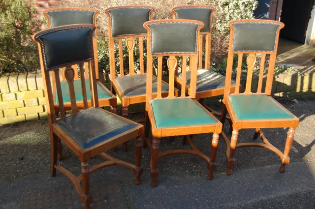 Set of six arts & crafts dining chairs,oak,dining,home,house,retro,vintage