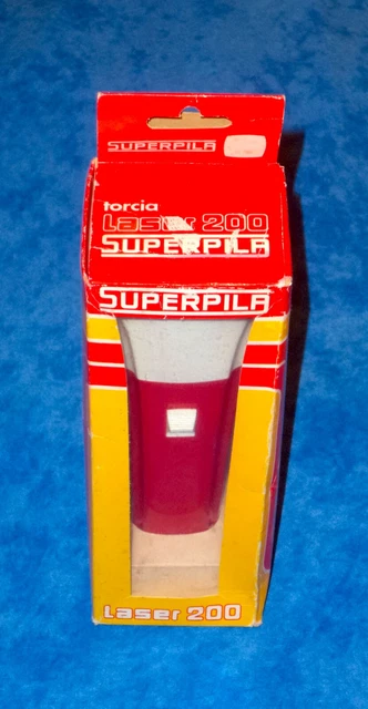 Superpila Torcia Vintage Laser 200 A Pile Nuova In Scatola '80