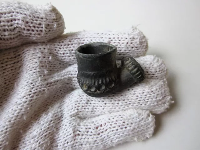 very rare and beautiful ancient pottery pipe for smoking medieval Islamic period