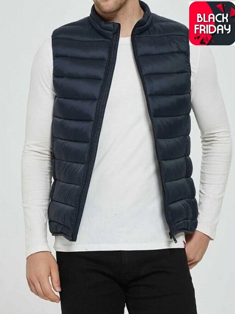 Giubbotto uomo piumino invernale giubotto smanicato gilet giacca blu slim da XXL