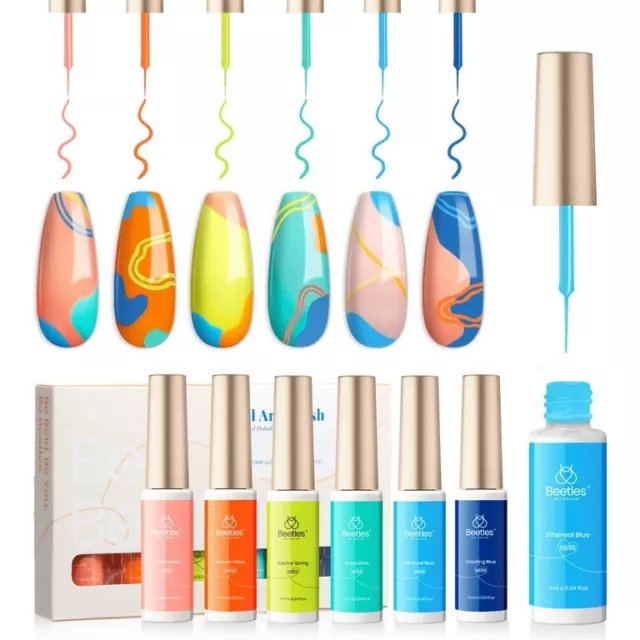 Esmaltes de Gel UV LED soak off Set de 7 7ml Decoraciones uñas lineas punta fina