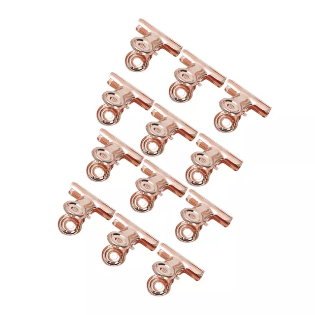 (Rose Gold)12x Curve C Nail Extension Clips Nail Pinching Clips File Clip AGS