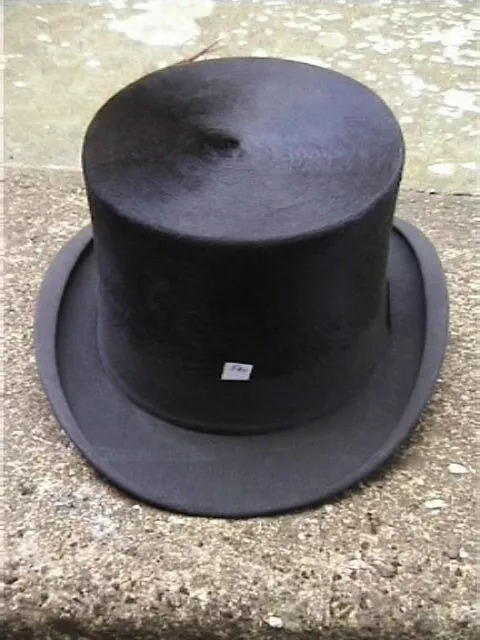 Burton Black Silk Top Hat Sz 7 3/8 .