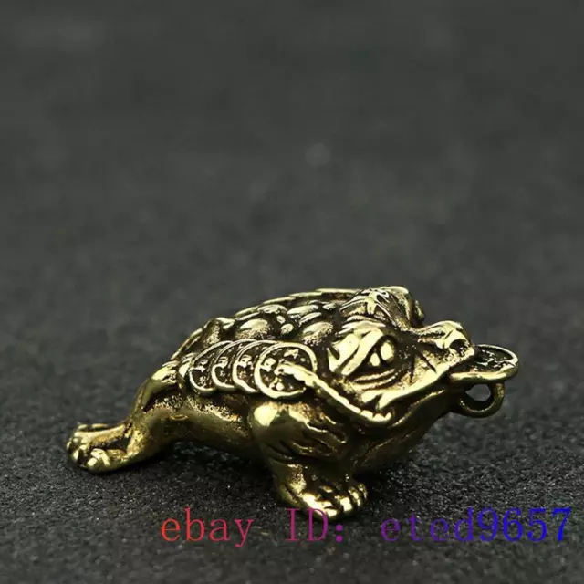 Carved Small Ornaments Figurines Handmade Jewelry Pendant Gifts DIY Brass Toad