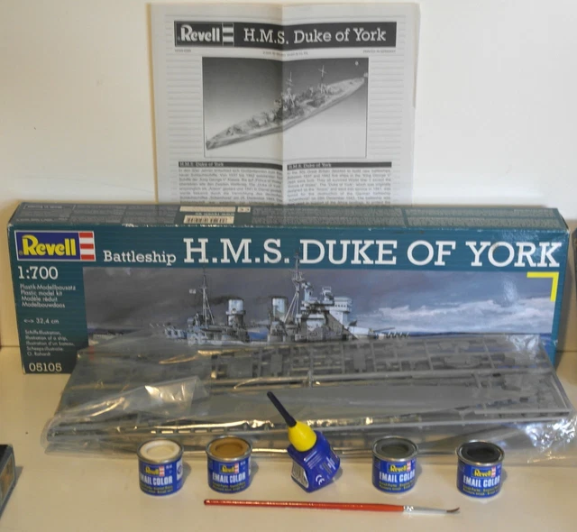 LOT#133 REVELL 05105 H.m.s. Duke Of York 1:700 Scale Plastic Model Kit ...