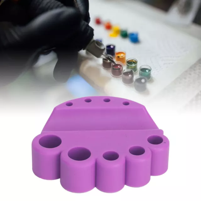 (Purple)10PCS Ink Cup Holders Silicone Safe Washable Stable Portable GSA