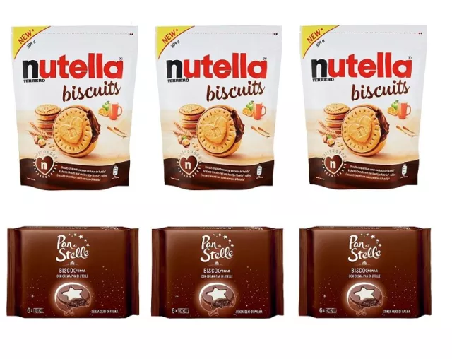 TESTPAKET gefüllte Kekse Ferrero Nutella Biscuits - Pan di Stelle Biscocrema 6pz