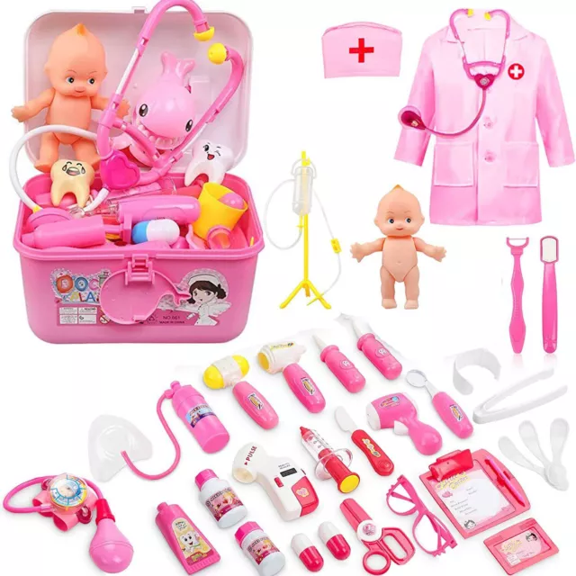 43Pcs Doctors Set For Kids Medical Set Dress Up Doctor Role Play Kit Girls Boys