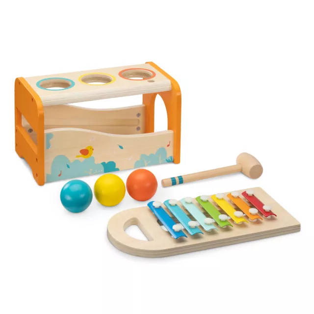 Xylophon Hammerspiel ab 18 Monate Kinder Spielzeug aus Holz Klopfbank Instrument