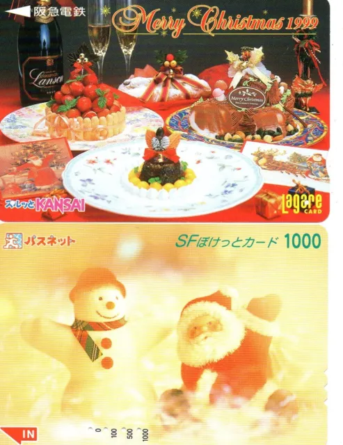 Japan : 2 tolle schöne Prepaidkarten : Weihnachten - Merry Christmas ( 2 )