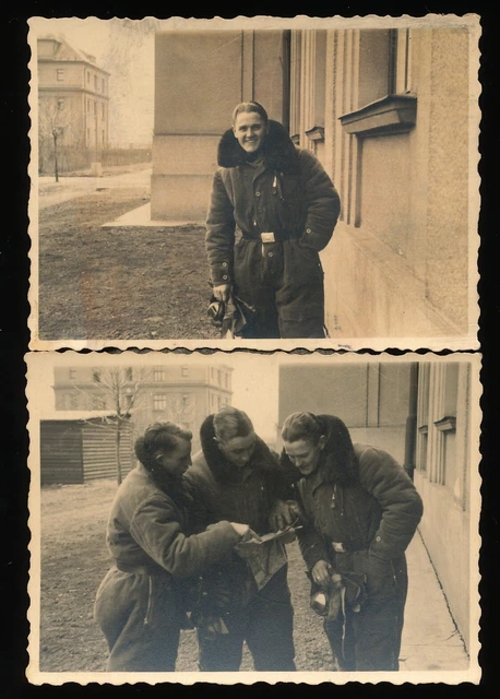 2 X FOTO Luftwaffe Soldaten Piloten mit Overall 2.WK EUR 7,50
