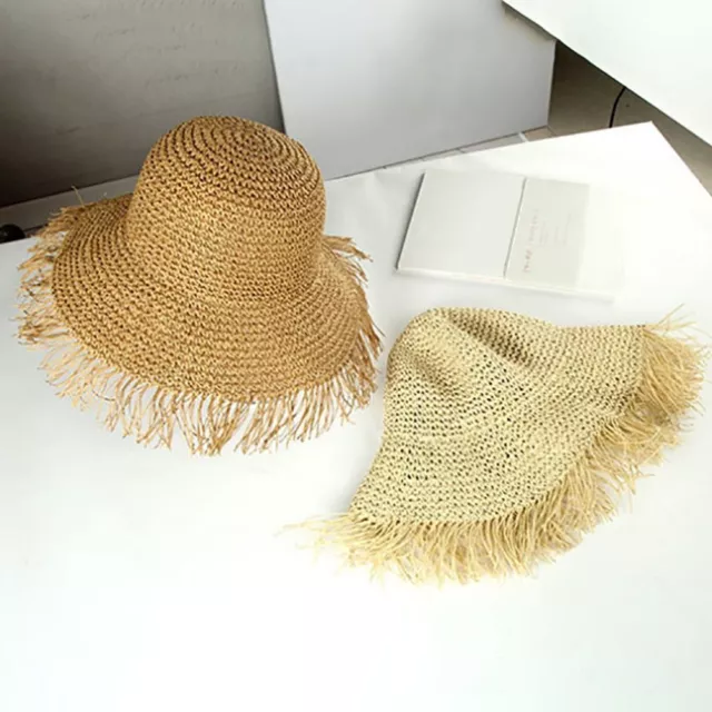 Pare-soleil Chapeau de parasol Tissage de paille Sun Cap Chapeau de seau