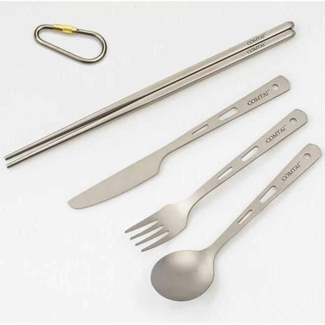 Set D'ustensiles De Camping Vintage En Inox Années 70 - Couteau, Fourchette, Cuillère, Style Scout Japon