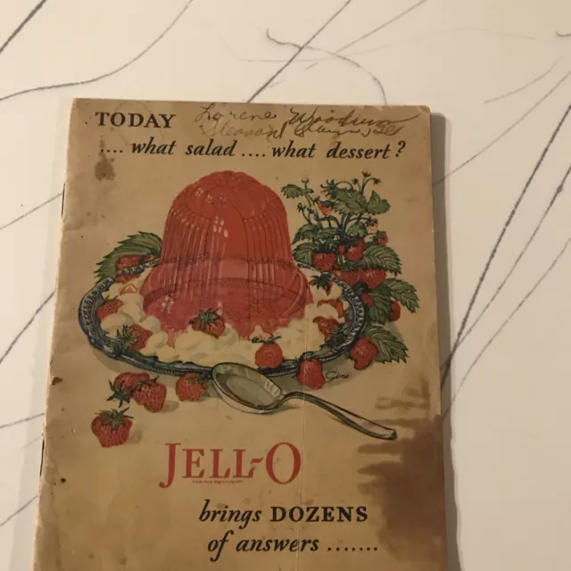 1928 Vintage Jell-O Today Salad Dessert Recipe Book 24pg Color Picture