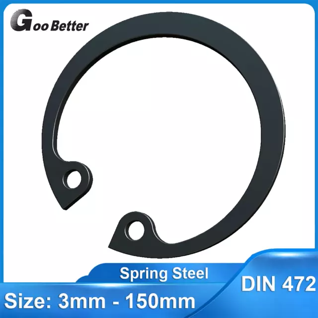 Internal Circlips Black Retaining Rings CirClip Spring Steel 3mm-150mm for Bores