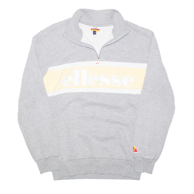 ELLESSE Felpa sportiva donna 1/4 cerniera grigio S