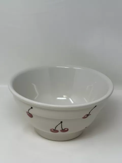 Hartstone USA Pottery Mixing/Serving  Bowl W/ Cherries Single Band ~ Vintage