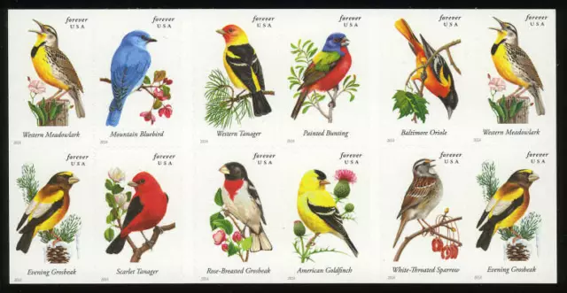 US #4891b 4882-91 4882-4891 Songbirds Convertible Booklet NH MNH Pl. P1111