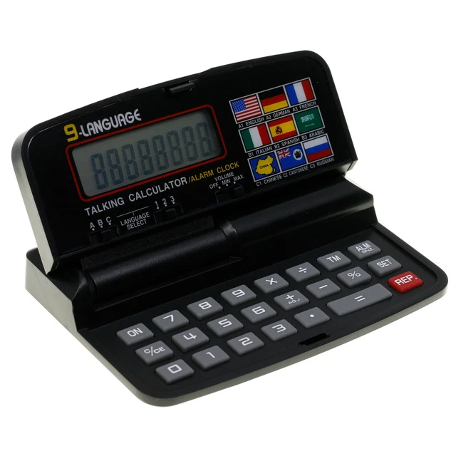 Calculadora Parlante Con Reloj Y Alarma 9 Idiomas