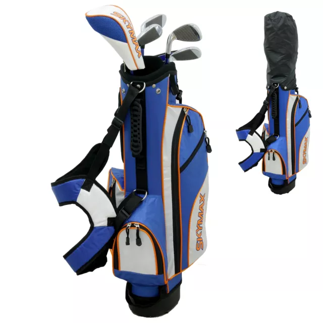 Sac de golf chariot bleu 4 compartiments avec housse de pluie Set 6-9 RH Skymax