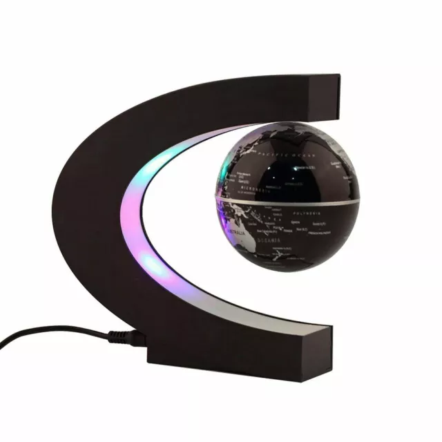 Decoration C Shape LED World Map Magnetic Levitation Floating Globe Light