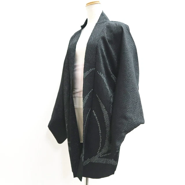 9434G3 Silk Vintage Japanese Kimono Haori Jacket Plum blossom Shibori