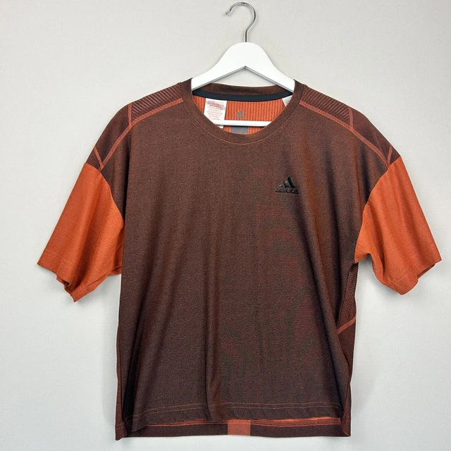 T-Shirt Adidas età 13-14 marrone Climalite Crew collo maniche corte adolescenti palestra ragazzi