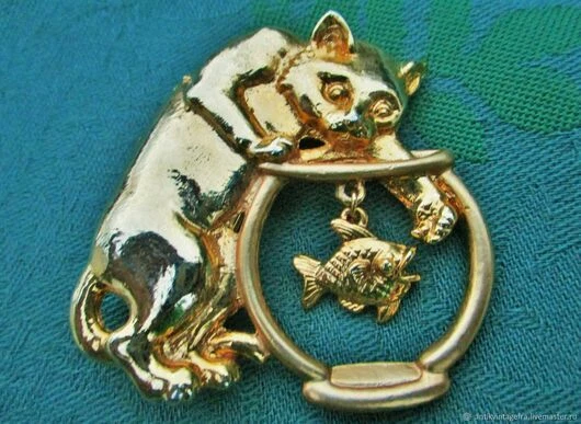 Broche Vintage Dorée Signée OSLO - Alliage Métal Doré - Occasion