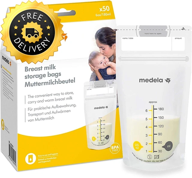 Juego de bolsas de almacenamiento de leche materna Medela 180 ml - paquete de 50 senos libres de BPA 50