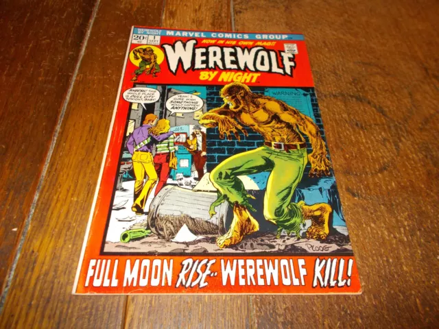 Werewolf By Night #1 - Marvel 1972 Bronze Age 20c 2nd app Darkhold book FN/VFN