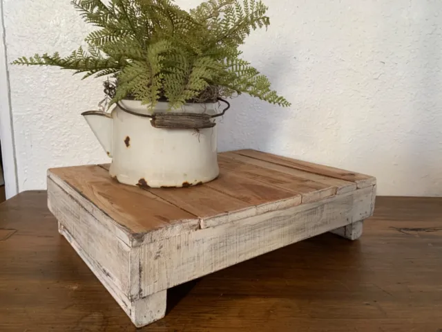 Old Vintage Farmhouse Tray CHIPPY Architectural Salvage Pedestal Riser
