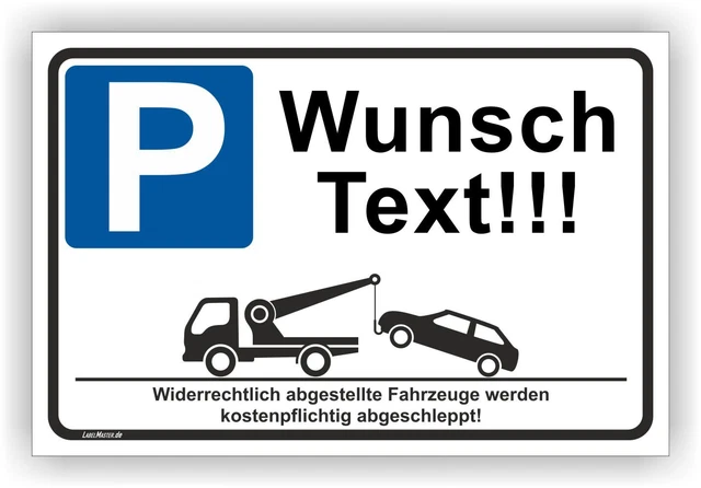 "Privatparkplatz - Parken Verboten" Schild 30x10 Cm Aus Alu, Wetterfest!