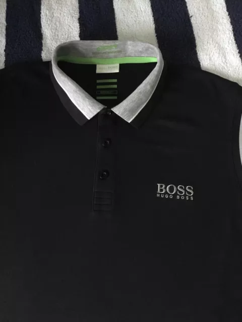 Mens Hugo Boss Green Label ‘PaddyMK’ Martin Kaymer Black Golf Polo Shirt In XL