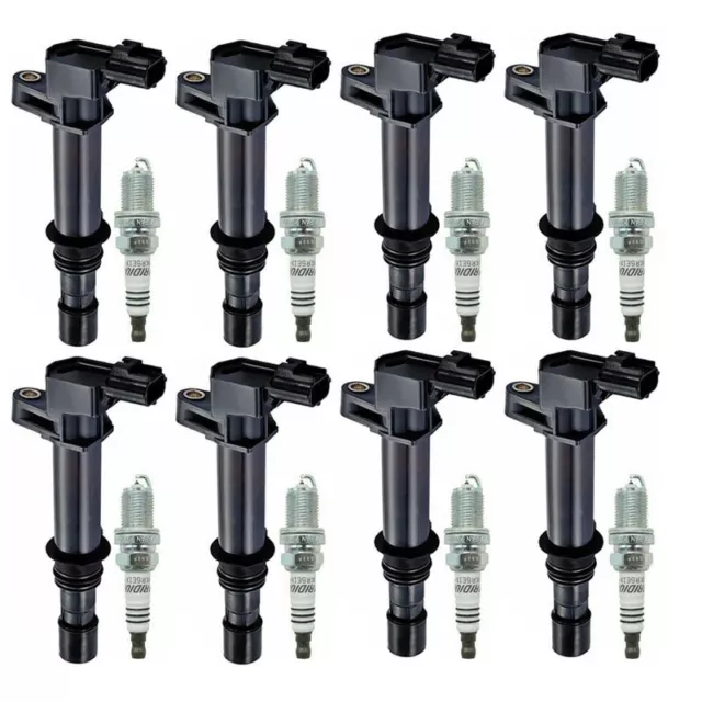 8X Ignition Coils + 8X Spark Plugs Set for Dodge Ram 1500 Jeep Mitsubishi 4.7L