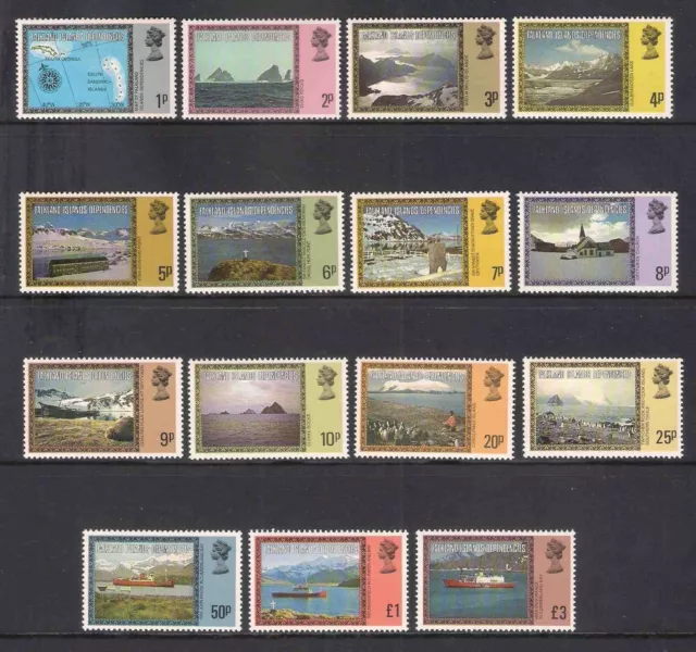 Falkland Islands Dependencies 1980 sg74A-88A Set Of 15 MNH B127