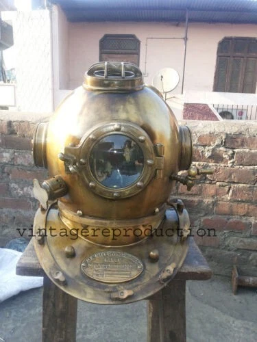VINTAGE ANTIQUE DEEP Sea Scuba Diving Casque US Navy Mark V Reenactment. EUR 189,49 - FR
