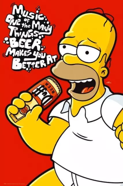 Die Simpsons: Homer Music – Maxi-Poster 61 cm x 91,5 cm neu und versiegelt