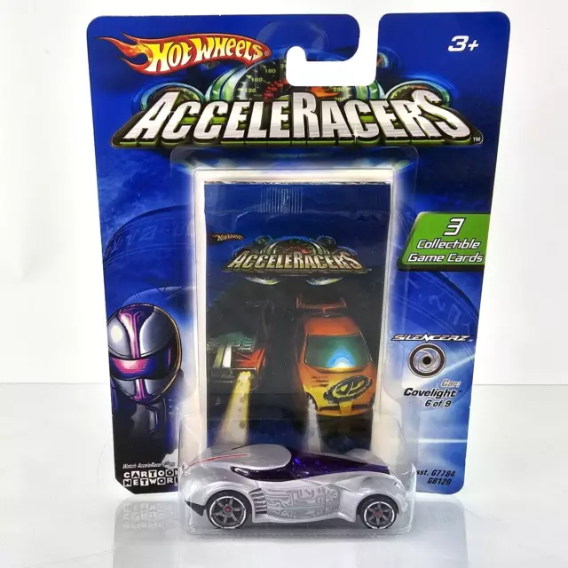 Hot Wheels Acceleracers COVELIGHT Silver Silencerz Car 1:64 Scale 2004 NEW RARE