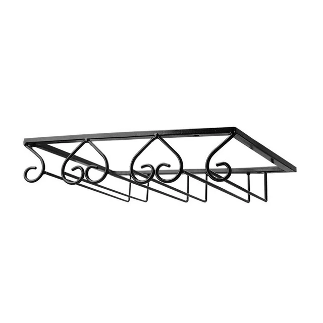 Supporto rack vetro nero metallo sotto armadio steli N9P6