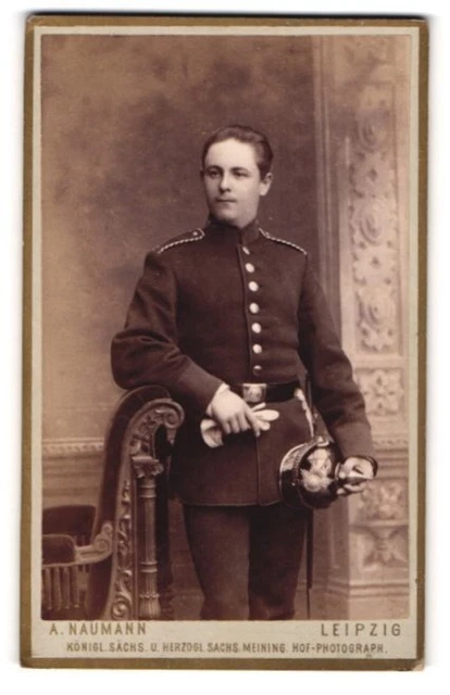 Fotografie A. Naumann, Leipzig, Einjährig-Freiwilliger Soldat Richard Günther i