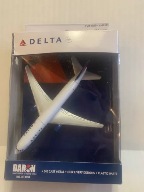 Daron Delta Airlines Die cast Metal Airplane, Box And Box Window Have Wear